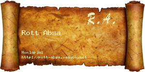 Rott Absa névjegykártya